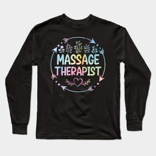 Massage Therapist cute floral watercolor Long Sleeve T-Shirt